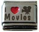 Italian Charms - Fits Nomination - Laser - I LOVE MOVIES